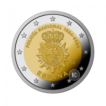 2 Eur coin 200 years of the National Police, Spain 2024