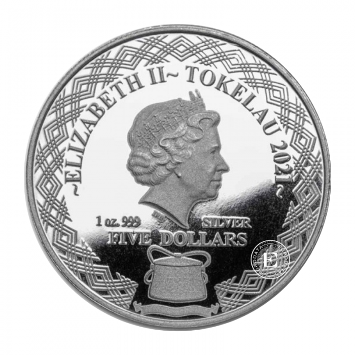 1 oz (31.10 g)  pièce d'argent  Porcupine fish, Tokelau 2021