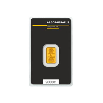2 g investicinio aukso luitas Argor-Heraeus 999.9