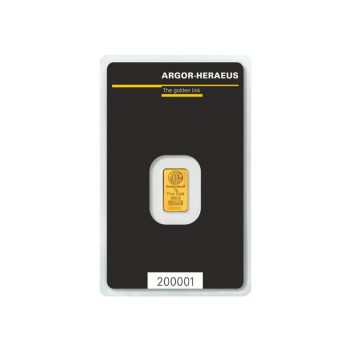 1 g investicinio aukso luitas Argor-Heraeus 999.9