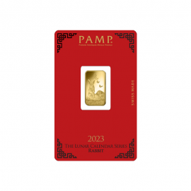 5 g gold bar Lunar Rabbit, PAMP 999.9