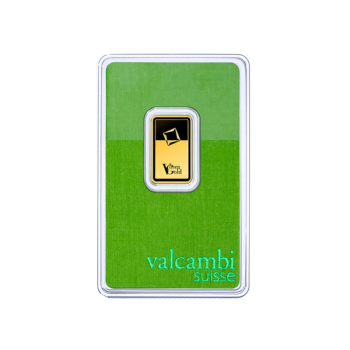 5 g gold bar of Green Gold, Valcambi 999.9