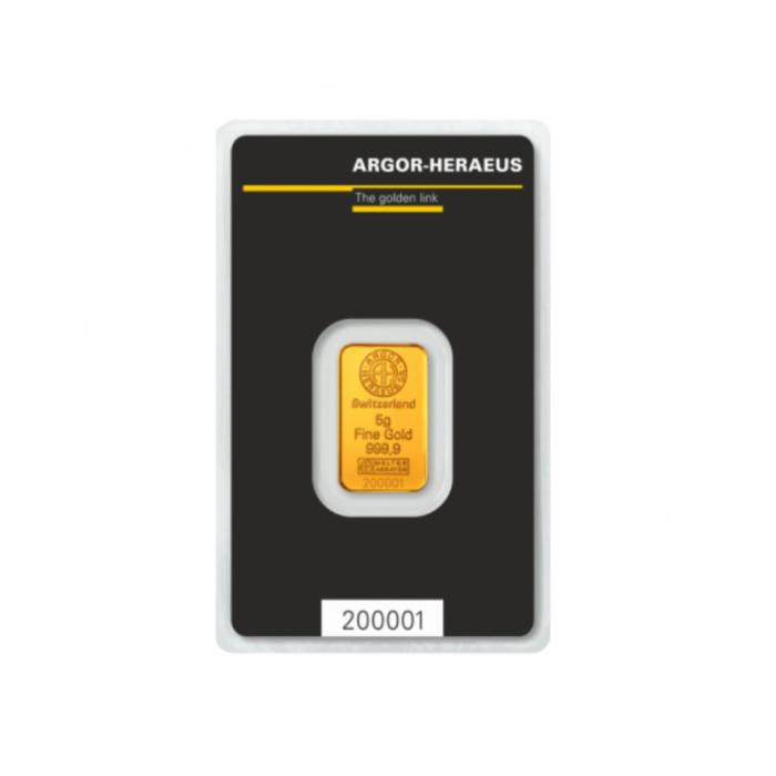 5 g gold bar Argor-Heraeus Kinebar 999.9