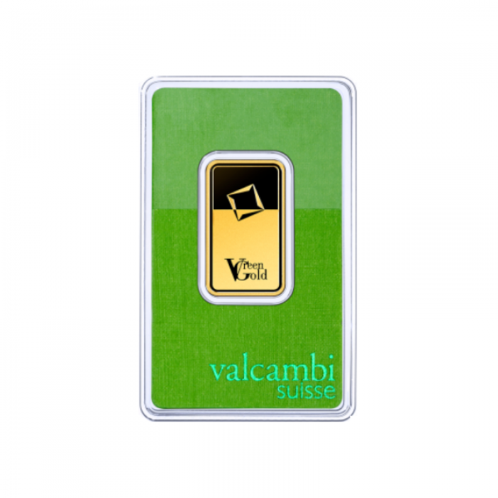 20 g gold bar of Green Gold, Valcambi 999.9