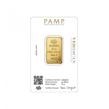 20 g investicinio aukso luitas, PAMP 999.9