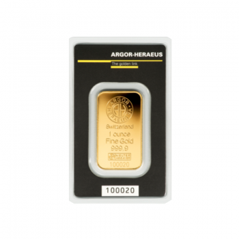 1 oz (31.10 g)  investicinio aukso luitas Argor-Heraeus Kinebar 999.9