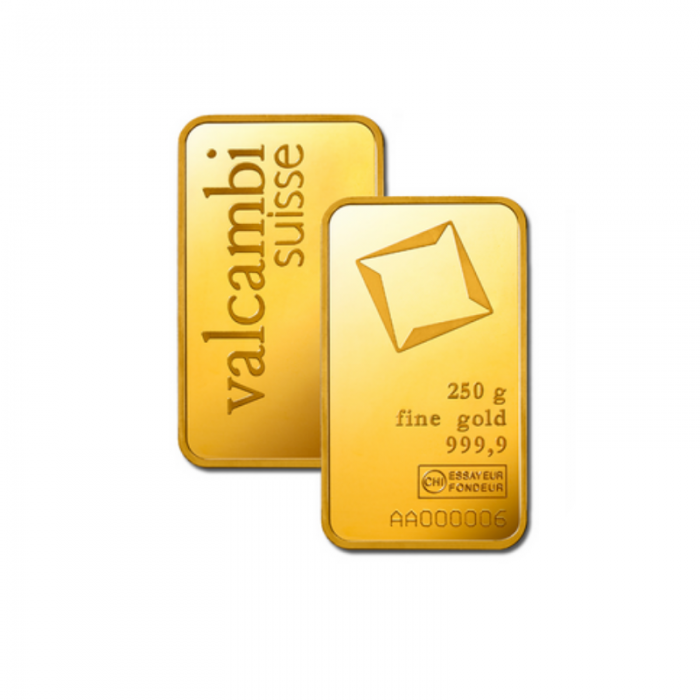 250 g gold bar of Valcambi 999.9