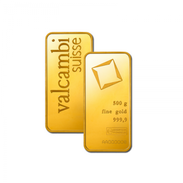 500 g investicinio aukso luitas Valcambi 999.9