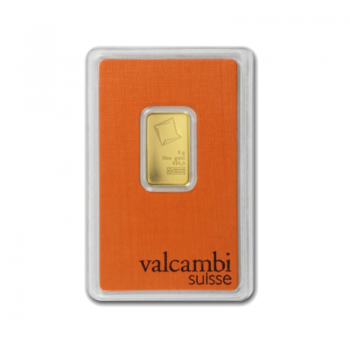 5 g investicinio aukso luitas Valcambi 999.9