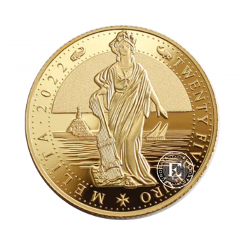 1/4 oz (7.77g) auksinė moneta Melita, Malta 2022