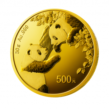 30 g auksinė moneta Panda, Kinija 2023