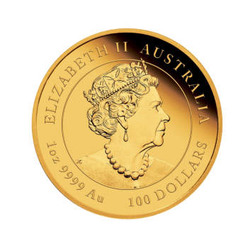1 oz (31.10 g) auksinė PROOF moneta Lunar Triušio metai, Australija 2023
