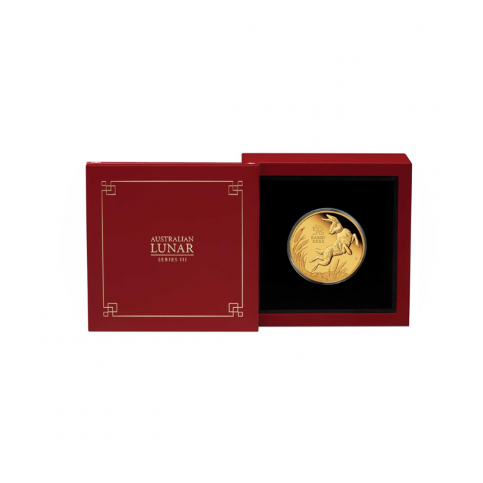 1 oz (31.10 g) auksinė PROOF moneta Lunar III Triušio metai, Australija 2023