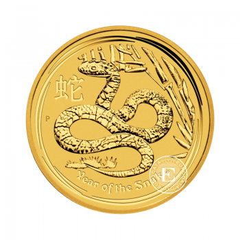 1/10 oz (3.11 g) auksinė moneta Lunar II - Snake, Australija 2013