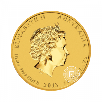 1/10 oz (3.11 g) gold coin Lunar II - Snake, Australia 2013