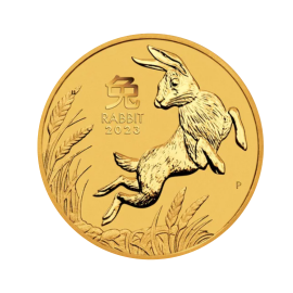 1 oz (31.10 g) auksinė moneta Lunar Triušio metai, Australija 2023