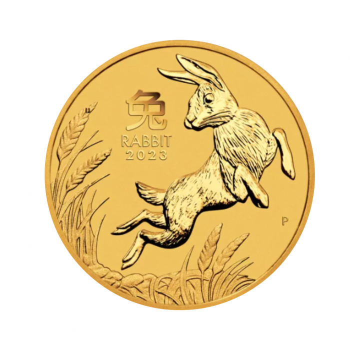 1 oz (31.10 g) auksinė moneta Lunar III Triušio metai, Australija 2023