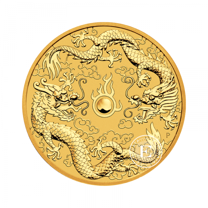 1 oz (31.10 g) pièce d'or Mythes et légendes chinoises - Dragon & Dragon, Australie 2020