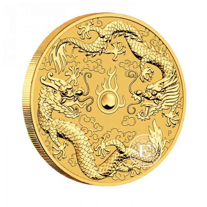 1 oz (31.10 g) pièce d'or Mythes et légendes chinoises - Dragon & Dragon, Australie 2020