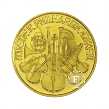 1/10 oz (3.11 g) auksinė moneta Vienos Filharmonija, Austrija 1989-2001
