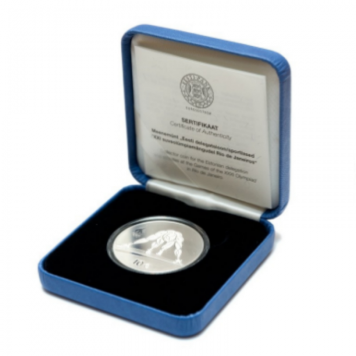 10 eurų sidabrinė PROOF moneta XXXI vasaros olimpinės žaidynės Rio de Žaneire, Estija 2016