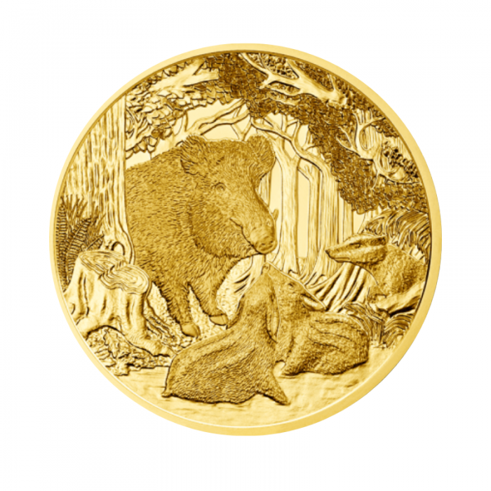 100 Eur (16.23 g) gold PROOF coin The wild boar, Austria 2014