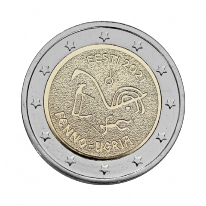 2 eurų moneta Finougrų tautos, Estija 2021