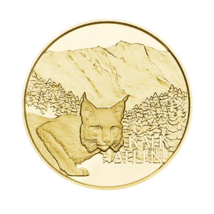 50 Eur (7.89 g) auksinė PROOF moneta Alpių lobiai - miškai, Austrija 2021