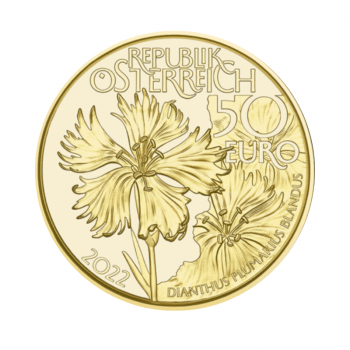 50 Eur (7.89 g) auksinė PROOF moneta Alpių lobiai - vanduo, Austrija 2022