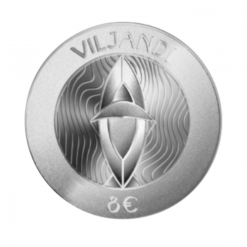 8 eurų sidabrinė moneta Hanseatic Viljandi, Estija 2019