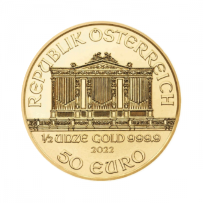 1/2 oz (15.55 g) auksinė moneta Vienos Filharmonija, Austrija 2022