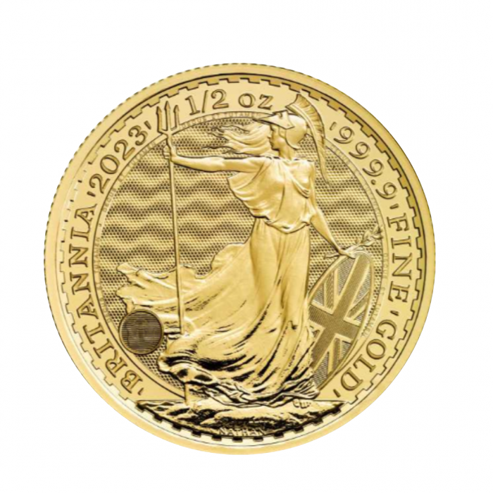 1/2 oz (15.55 g) auksinė moneta Britannia, Karalius Charlesas III, Didžioji Britanija 2023