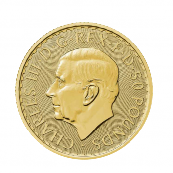1/2 oz (15.55 g) auksinė moneta Britannia, Karalius Charlesas III, Didžioji Britanija 2023