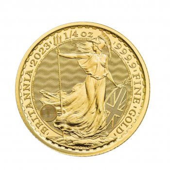 1/4 oz (7.78 g) auksinė moneta Britannia, Karalius Charlesas III, Didžioji Britanija 2023
