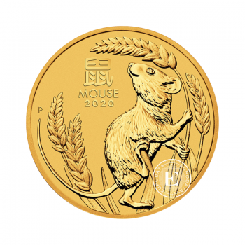 1 oz (31.10 g) auksinė moneta Lunar III - Pelė, Australija 2020