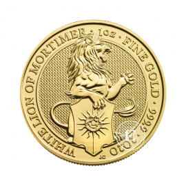 1 oz (31.10 g) goldmünze White Lion, Großbritannien 2020 || Queen's Beasts