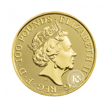 1 oz (31.10 g) auksinė moneta Queen's Beasts, Baltasis Liūtas, Didžioji Britanija 2020