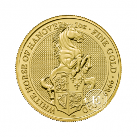 1 oz (31.10 g) goldmünze White Horse, Großbritannien 2020 || Queen's Beasts