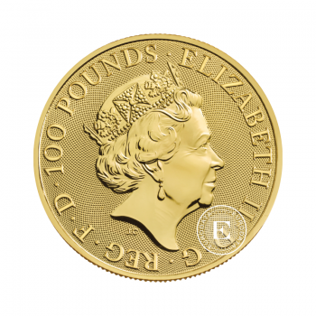1 oz (31.10 g) auksinė moneta Queen's Beasts, Baltasis Žirgas, Didžioji Britanija 2020