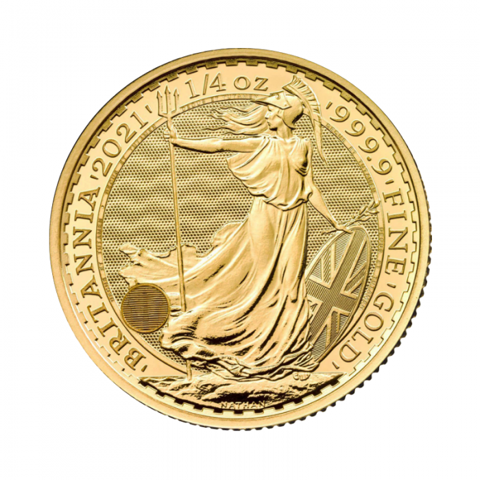 1/4 oz (7.78 g) auksinė moneta Britannia, Didžioji Britanija 2021