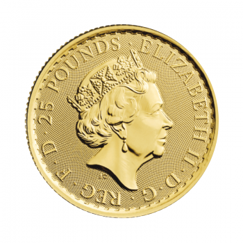 1/4 oz (7.78 g) auksinė moneta Britannia, Didžioji Britanija 2022