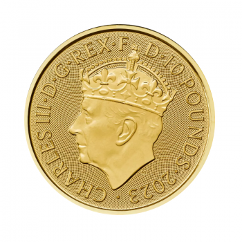 1/10 oz (3.11 g) auksinė moneta Karaliaus Charleso III karūnavimas, Didžioji Britanija 2023