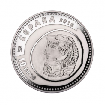 10 eur sidabrinė moneta Numizmatikos lobis, Ispanija 2016