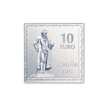 10 Eur silver colored coin Francisco de Goya The drowning dog, Spain 2021