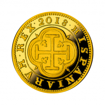 100 eurų (6.75 g) auksinė PROOF moneta 150-osios Eskudo metinės, Ispanija 2018