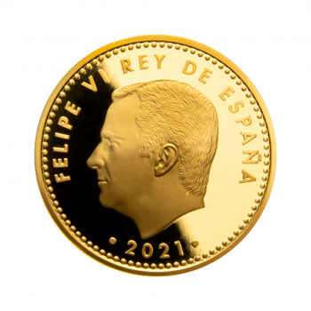100 eurų auksinė moneta FIFA pasaulio taurė Kataras 2022, Ispanija 2021