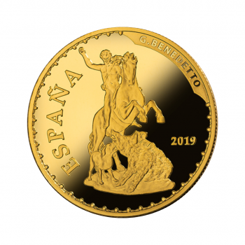 100 eurų auksinė moneta G. Benedetto, Prado muziejaus 200 metų jubiliejus, Ispanija 2019