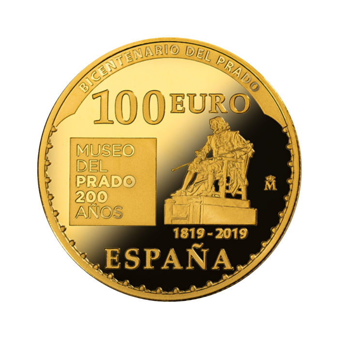100 euro (6.75 g) pièce d'or PROOF Benedetto, Bicentennial of the Prado Museum, Espagne 2019