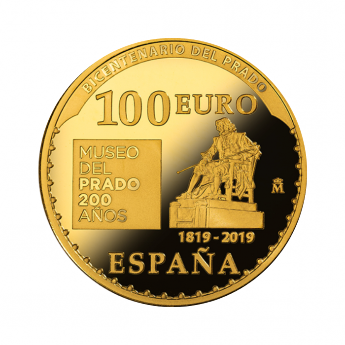100 euro (6.75 g) złota PROOF moneta Leoni, Bicentennial of the Prado Museum, Hispania 2019