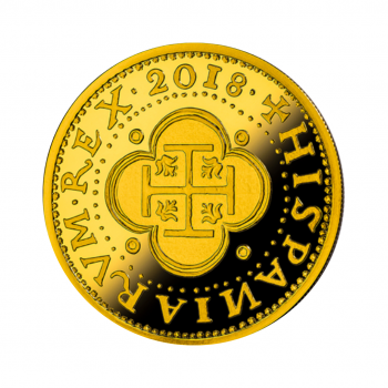 200 eurų (13.5 g) auksinė PROOF moneta 150-osios Eskudo metinės, Ispanija 2018